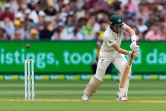 MELBOURNE, AUSTRALIA - DECEMBER 26: Marnus Labuschagne of Australia bats during day one of the Second Test match in the series between Australia and New Zealand at The Melbourne Cricket Ground on December 26, 2019 in Melbourne, Australia. (Photo by Speed Media/Icon Sportswire)