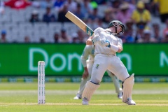 MELBOURNE, AUSTRALIA - DECEMBER 27: The ball narrowly misses Steven Smith of Australia during day two of the Second Test match in the series between Australia and New Zealand at The Melbourne Cricket Ground on December 27, 2019 in Melbourne, Australia. (Photo by Speed Media/Icon Sportswire)