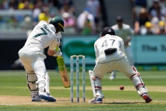 MELBOURNE, AUSTRALIA - DECEMBER 27: Tim Paine of Australia bats during day two of the Second Test match in the series between Australia and New Zealand at The Melbourne Cricket Ground on December 27, 2019 in Melbourne, Australia. (Photo by Speed Media/Icon Sportswire)