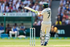 MELBOURNE, AUSTRALIA - DECEMBER 27: Tim Paine of Australia bats during day two of the Second Test match in the series between Australia and New Zealand at The Melbourne Cricket Ground on December 27, 2019 in Melbourne, Australia. (Photo by Speed Media/Icon Sportswire)