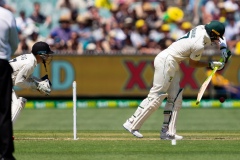 MELBOURNE, AUSTRALIA - DECEMBER 27: Tim Paine of Australia bats during day two of the Second Test match in the series between Australia and New Zealand at The Melbourne Cricket Ground on December 27, 2019 in Melbourne, Australia. (Photo by Speed Media/Icon Sportswire)