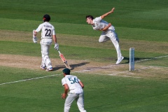 MELBOURNE, AUSTRALIA - DECEMBER 27: Mitchell Starc of Australia bowls during day two of the Second Test match in the series between Australia and New Zealand at The Melbourne Cricket Ground on December 27, 2019 in Melbourne, Australia. (Photo by Speed Media/Icon Sportswire)