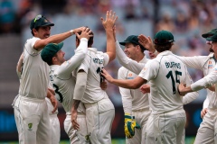 MELBOURNE, AUSTRALIA - DECEMBER 28: Celebrations as BJ Watling of New Zealand is caught out during day three of the Second Test match in the series between Australia and New Zealand at The Melbourne Cricket Ground on December 28, 2019 in Melbourne, Australia. (Photo by Speed Media/Icon Sportswire)