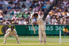 MELBOURNE, AUSTRALIA - DECEMBER 28: Colin de Grandhomme of New Zealand bats  Tom Latham of New Zealand bats during day three of the Second Test match in the series between Australia and New Zealand at The Melbourne Cricket Ground on December 28, 2019 in Melbourne, Australia. (Photo by Speed Media/Icon Sportswire)