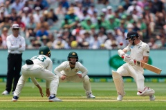 MELBOURNE, AUSTRALIA - DECEMBER 28: Mitchell Santner of New Zealand bats during day three of the Second Test match in the series between Australia and New Zealand at The Melbourne Cricket Ground on December 28, 2019 in Melbourne, Australia. (Photo by Speed Media/Icon Sportswire)