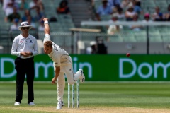 MELBOURNE, AUSTRALIA - DECEMBER 28: Neil Wagner of New Zealand bowls during day three of the Second Test match in the series between Australia and New Zealand at The Melbourne Cricket Ground on December 28, 2019 in Melbourne, Australia. (Photo by Speed Media/Icon Sportswire)