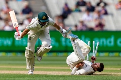 MELBOURNE, AUSTRALIA - DECEMBER 28: Marnus Labuschagne of Australia gets out during day three of the Second Test match in the series between Australia and New Zealand at The Melbourne Cricket Ground on December 28, 2019 in Melbourne, Australia. (Photo by Speed Media/Icon Sportswire)