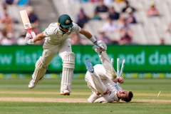 MELBOURNE, AUSTRALIA - DECEMBER 28: Marnus Labuschagne of Australia is caught out during day three of the Second Test match in the series between Australia and New Zealand at The Melbourne Cricket Ground on December 28, 2019 in Melbourne, Australia. (Photo by Speed Media/Icon Sportswire)