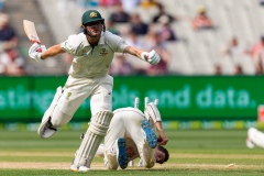 MELBOURNE, AUSTRALIA - DECEMBER 28: Marnus Labuschagne of Australia gets out during day three of the Second Test match in the series between Australia and New Zealand at The Melbourne Cricket Ground on December 28, 2019 in Melbourne, Australia. (Photo by Speed Media/Icon Sportswire)