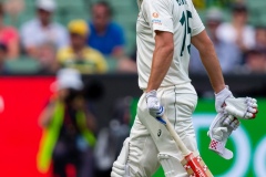 MELBOURNE, AUSTRALIA - DECEMBER 28: Joe Burns of Australia walks off after getting out during day three of the Second Test match in the series between Australia and New Zealand at The Melbourne Cricket Ground on December 28, 2019 in Melbourne, Australia. (Photo by Speed Media/Icon Sportswire)