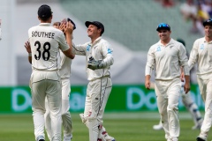 MELBOURNE, AUSTRALIA - DECEMBER 28: New Zealand team celebrates during day three of the Second Test match in the series between Australia and New Zealand at The Melbourne Cricket Ground on December 28, 2019 in Melbourne, Australia. (Photo by Speed Media/Icon Sportswire)