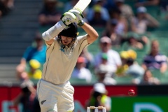 MELBOURNE, AUSTRALIA - DECEMBER 29: Tom Latham of New Zealand bats during day four of the Second Test match in the series between Australia and New Zealand at The Melbourne Cricket Ground on December 29, 2019 in Melbourne, Australia. (Photo by Speed Media/Icon Sportswire)