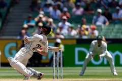 MELBOURNE, AUSTRALIA - DECEMBER 29: Kane Williamson of New Zealand bats during day four of the Second Test match in the series between Australia and New Zealand at The Melbourne Cricket Ground on December 29, 2019 in Melbourne, Australia. (Photo by Speed Media/Icon Sportswire)