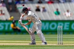 MELBOURNE, AUSTRALIA - DECEMBER 29: Henry Nicholls of New Zealand bats during day four of the Second Test match in the series between Australia and New Zealand at The Melbourne Cricket Ground on December 29, 2019 in Melbourne, Australia. (Photo by Speed Media/Icon Sportswire)