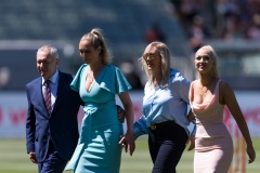 MELBOURNE, AUSTRALIA - DECEMBER 26: Dean Jones's family and Friends are seen on the field at his tribute during day one of the Second Vodafone Test cricket match between Australia and India at the Melbourne Cricket Ground on December 26, 2020 in Melbourne, Australia. (Photo by Dave Hewison/Speed Media/Icon Sportswire)
