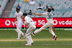 MELBOURNE, AUSTRALIA - DECEMBER 27: Pat Cummins of Australia bowls during day two of the Second Vodafone Test cricket match between Australia and India at the Melbourne Cricket Ground on December 27, 2020 in Melbourne, Australia. (Photo by Dave Hewison/Speed Media/Icon Sportswire)