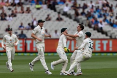 MELBOURNE, AUSTRALIA - DECEMBER 27: Tim Paine of Australia catches Cheteshwar Pujara of India out during day two of the Second Vodafone Test cricket match between Australia and India at the Melbourne Cricket Ground on December 27, 2020 in Melbourne, Australia. (Photo by Dave Hewison/Speed Media/Icon Sportswire)