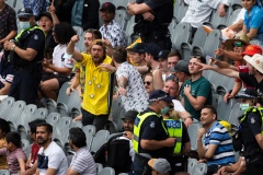 MELBOURNE, AUSTRALIA - DECEMBER 27: Indian and Australian fans heckle each other during day two of the Second Vodafone Test cricket match between Australia and India at the Melbourne Cricket Ground on December 27, 2020 in Melbourne, Australia. (Photo by Dave Hewison/Speed Media/Icon Sportswire)