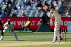 MELBOURNE, AUSTRALIA - DECEMBER 29: Pat Cummins of Australia bats during day four of the Second Vodafone Test cricket match between Australia and India at the Melbourne Cricket Ground on December 29, 2020 in Melbourne, Australia. (Photo by Dave Hewison/Speed Media/Icon Sportswire)