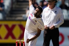 MELBOURNE, AUSTRALIA - DECEMBER 29: MD Siraj of India bowls during day four of the Second Vodafone Test cricket match between Australia and India at the Melbourne Cricket Ground on December 29, 2020 in Melbourne, Australia. (Photo by Dave Hewison/Speed Media/Icon Sportswire)