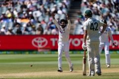 MELBOURNE, AUSTRALIA - DECEMBER 29: MD Siraj of India cheers during day four of the Second Vodafone Test cricket match between Australia and India at the Melbourne Cricket Ground on December 29, 2020 in Melbourne, Australia. (Photo by Dave Hewison/Speed Media/Icon Sportswire)