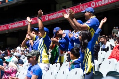 MELBOURNE, AUSTRALIA - DECEMBER 29: Indian fans cheer during day four of the Second Vodafone Test cricket match between Australia and India at the Melbourne Cricket Ground on December 29, 2020 in Melbourne, Australia. (Photo by Dave Hewison/Speed Media/Icon Sportswire)