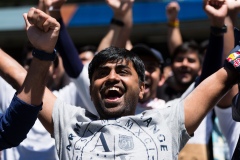 MELBOURNE, AUSTRALIA - DECEMBER 29: Indian fans erupt during day four of the Second Vodafone Test cricket match between Australia and India at the Melbourne Cricket Ground on December 29, 2020 in Melbourne, Australia. (Photo by Dave Hewison/Speed Media/Icon Sportswire)