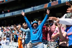 MELBOURNE, AUSTRALIA - DECEMBER 29: Indian fans erupt during day four of the Second Vodafone Test cricket match between Australia and India at the Melbourne Cricket Ground on December 29, 2020 in Melbourne, Australia. (Photo by Dave Hewison/Speed Media/Icon Sportswire)