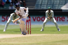 MELBOURNE, AUSTRALIA - DECEMBER 29: Ajinkya Rahane of India ats during day four of the Second Vodafone Test cricket match between Australia and India at the Melbourne Cricket Ground on December 29, 2020 in Melbourne, Australia. (Photo by Dave Hewison/Speed Media/Icon Sportswire)