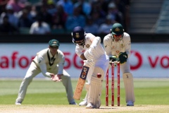MELBOURNE, AUSTRALIA - DECEMBER 29: Ajinkya Rahane of India bats during day four of the Second Vodafone Test cricket match between Australia and India at the Melbourne Cricket Ground on December 29, 2020 in Melbourne, Australia. (Photo by Dave Hewison/Speed Media/Icon Sportswire)