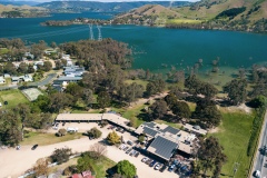 An aerial view of the Bonnie Doon Hotel situated on the banks of Lake Eildon, Victoria, Australia. An aerial view of the Bonnie Doon Hotel situated on the banks of Lake Eildon, Victoria, Australia.