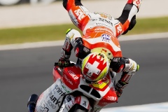 MotoGP Practice Session - Dynamic sports photography showcasing the intensity and skill of motorcycle racers during a practice session at MotoGP.