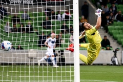 MELBOURNE, AUSTRALIA - MAY 17: Melbourne Victory score as Jamie Young of Western United fails to block during the A-League Semi Final soccer match between Western United and Melbourne Victory at AAMI Park on May 17, 2022 in Melbourne, Australia. (Photo by Dave Hewison/Speed Media/Icon Sportswire) MELBOURNE, AUSTRALIA - MAY 17: Melbourne Victory score as Jamie Young of Western United fails to block during the A-League Semi Final soccer match between Western United and Melbourne Victory at AAMI Park on May 17, 2022 in Melbourne, Australia. (Photo by Dave Hewison/Speed Media/Icon Sportswire)