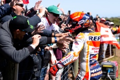PHILLIP ISLAND, AUSTRALIA - OCTOBER 16: Marc Marquez of Spain on the Repsol Honda Team Honda celebrates with his fans during the MotoGP race at The 2022 Australian MotoGP at The Phillip Island Circuit on October 16, 2022 in Phillip Island, Australia. (Photo by Dave Hewison/Speed Media/Icon Sportswire) PHILLIP ISLAND, AUSTRALIA - OCTOBER 16: Marc Marquez of Spain on the Repsol Honda Team Honda celebrates with his fans during the MotoGP race at The 2022 Australian MotoGP at The Phillip Island Circuit on October 16, 2022 in Phillip Island, Australia. (Photo by Dave Hewison/Speed Media/Icon Sportswire)